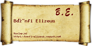 Bánfi Elizeus névjegykártya